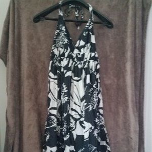 Bold print halter dress
